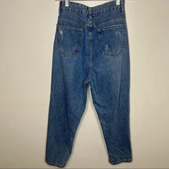 PRINCESS POLLY Balloon Leg Distressed Denim Size 2 Jeans - Picture 11 of 16